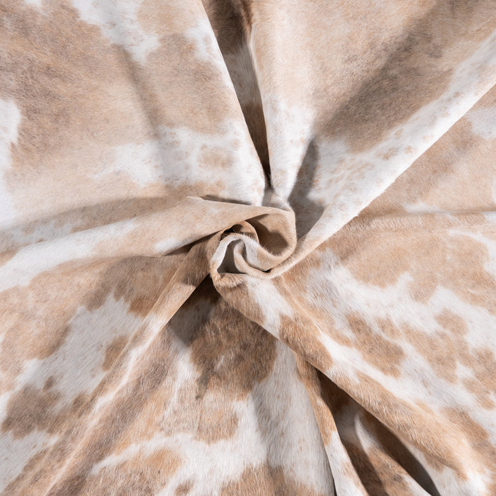 Brazilian Palomino and White Cowhide Rug Size 7'1" L x 6'5" W 3445