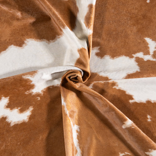 Brazilian Palomino and White Cowhide Rug Size 6'10" L x 5'4" W 3448