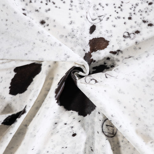 Vintage Black Salt and Pepper Cowhide Rug Size 7'0" L x 6'7" W 5574