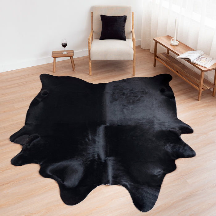 Black Natural Cowhide Rug