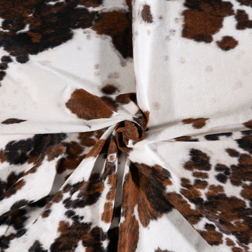 Vintage White Tricolor Cowhide Rug Size 7'11" L x 7'4" W 4348
