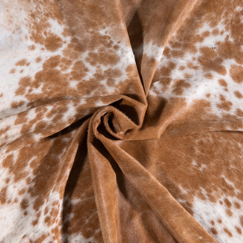 Brazilian Palomino and White Cowhide Rug Size 6'9" L x 6'3" W 3450