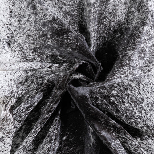 Brazilian Black Salt and Pepper Cowhide Rug Size 7'8" L x 6'4" W 6076