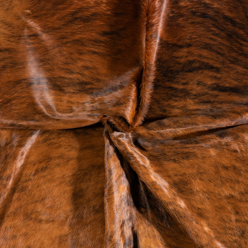 Brazilian Brindle White Belly Cowhide Rug Size 7'10" L x 7'4" W 5681