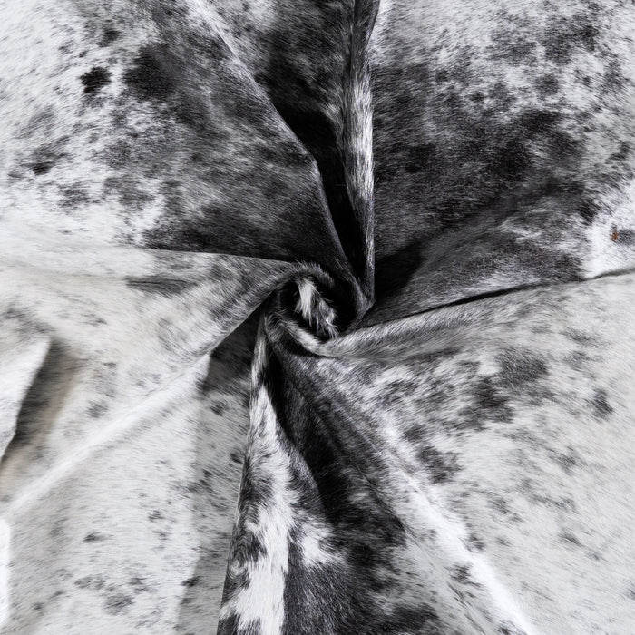 Brazilian Black Salt and Pepper Cowhide Rug Size 7'0" L x 6'4" W 6078