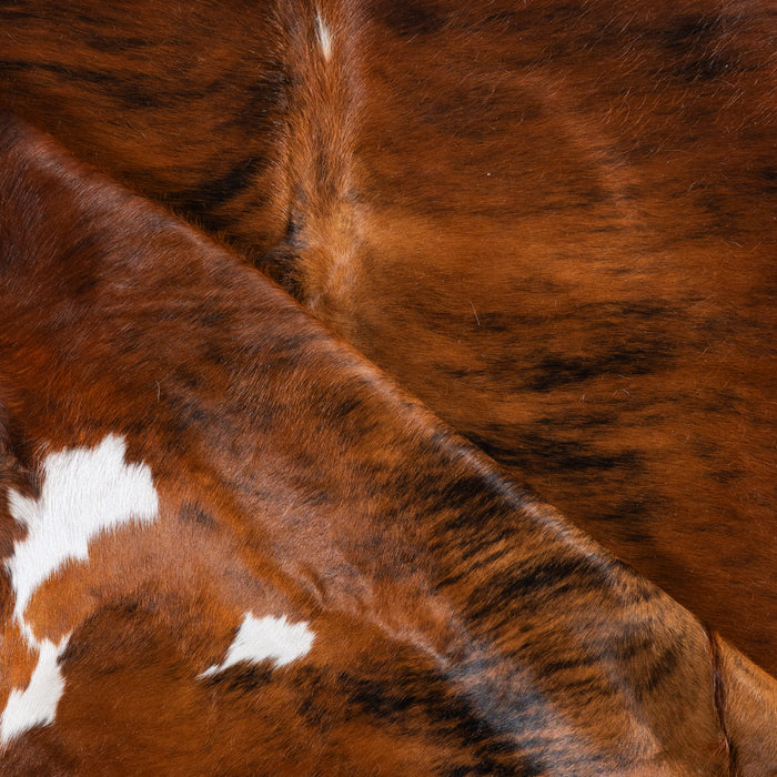 Brindle White Belly Cowhide Rug Size 7'7" L x 7'8" W 6241