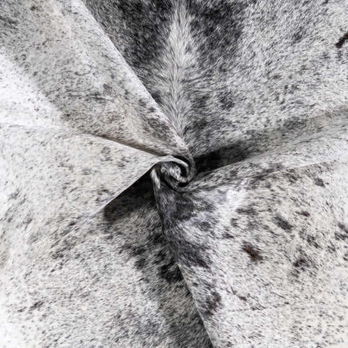 Brazilian Black Salt and Pepper Cowhide Rug Size 7'5" L x 6'9" W 6079