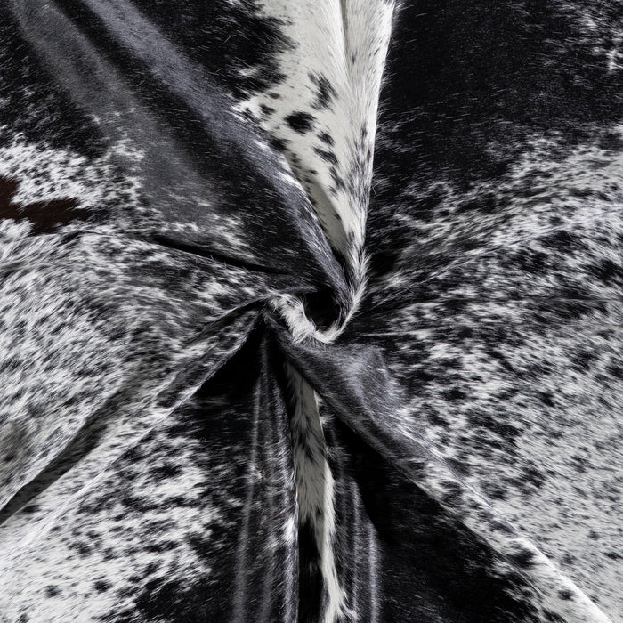 Brazilian Black Salt and Pepper Cowhide Rug Size 7'3" L x 6'10" W 5179