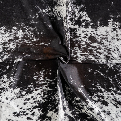 Brazilian Black Salt and Pepper Cowhide Rug Size 6'10" L x 6'11" W 5180