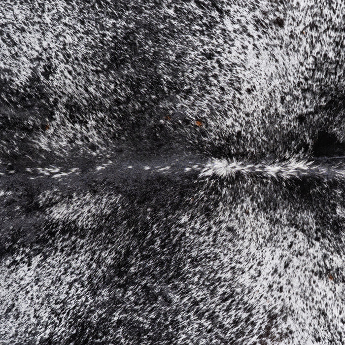 Brazilian Black Salt and Pepper Cowhide Rug Size 7'3" L x 6'2" W 6081