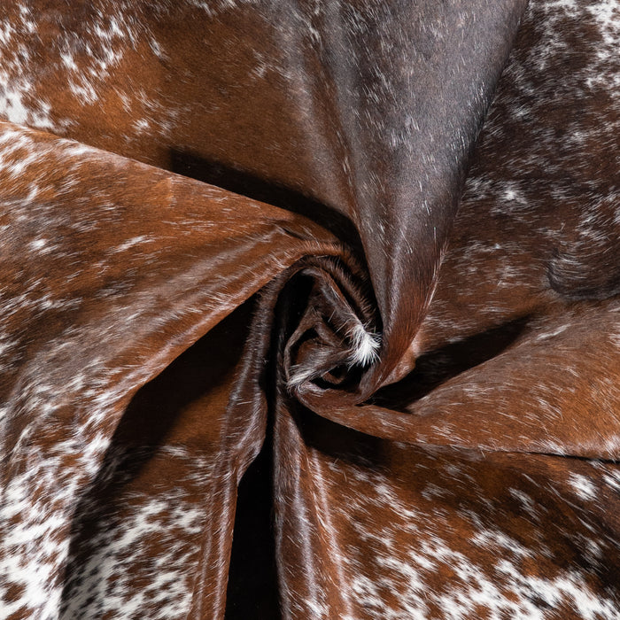 Brazilian Brown Salt and Pepper Cowhide Rug Size 6'8" L x 6'5" W 5884