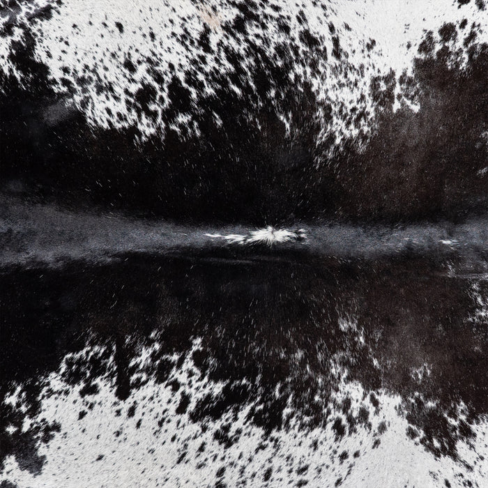 Brazilian Black Salt and Pepper Cowhide Rug Size 7'0" L x 6'7" W 5183