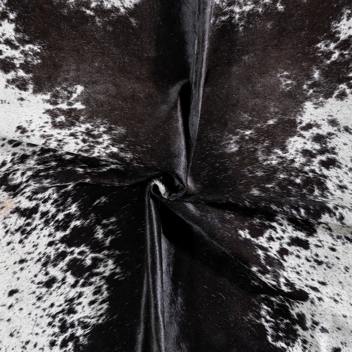 Brazilian Black Salt and Pepper Cowhide Rug Size 7'0" L x 6'7" W 5183