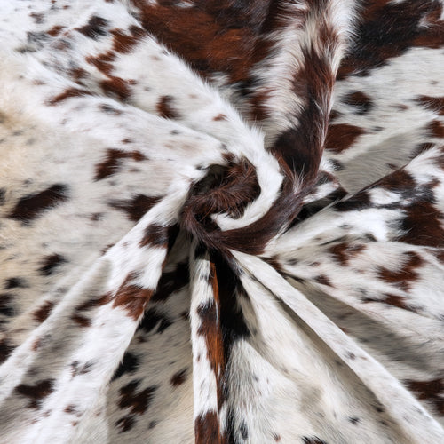 White Tricolor Cowhide Rug Size 7'11" L x 7'2" W 6243