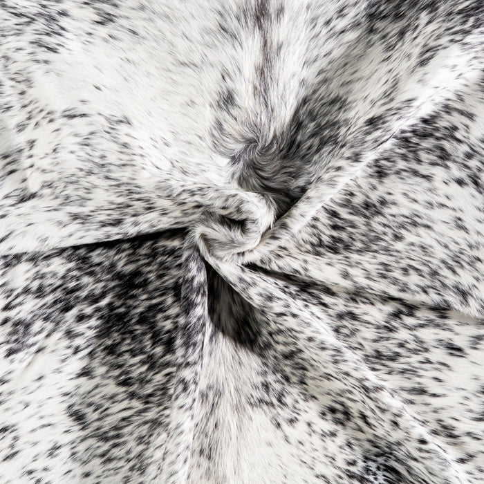 Brazilian Black Salt and Pepper Cowhide Rug Size 7'5" L x 6'10" W 5184