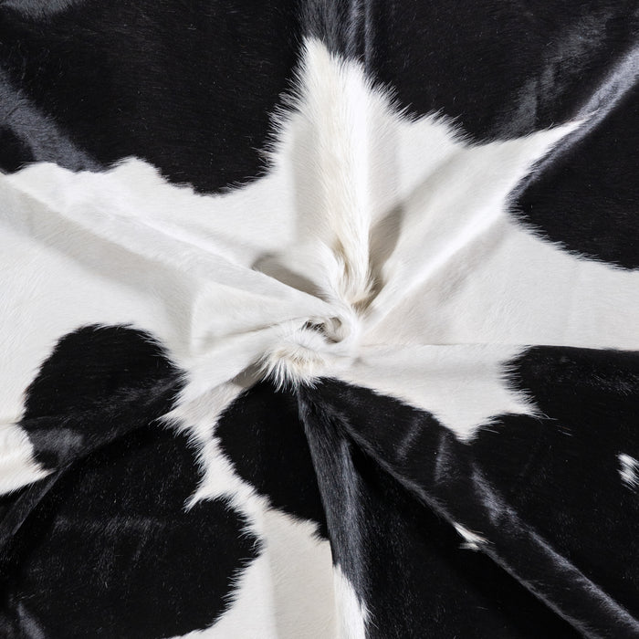 Brazilian Black and White Cowhide Rug Size 7'9" L x 7'1" W 4670
