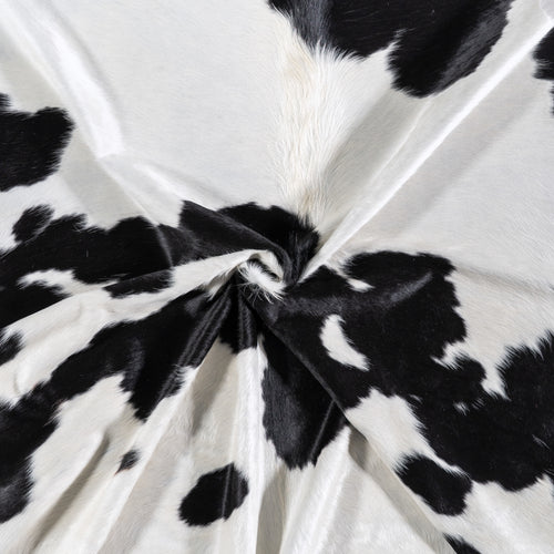 Brazilian Black and White Cowhide Rug Size 7'6" L x 7'1" W 4671