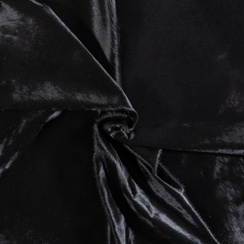 Brazilian Solid Black Cowhide Rug Size 7'11" L x 6'7" W 3643