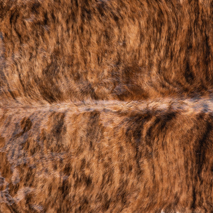 Brazilian Brindle White Belly Cowhide Rug Size 7'5" L x 7'0" W 5690