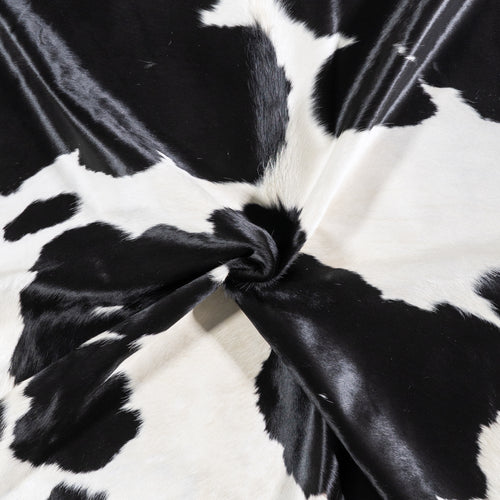 Brazilian Black and White Cowhide Rug Size 7'9" L x 7'7" W 4672