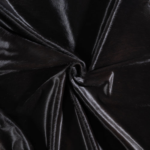 Brazilian Solid Black Cowhide Rug Size 7'11" L x 7'2" W 3644