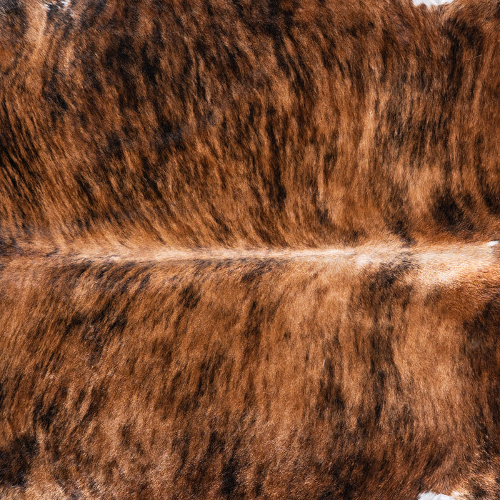 Brazilian Brindle White Belly Cowhide Rug Size 7'7" L x 6'9" W 5691