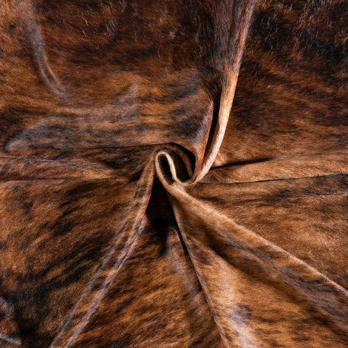 Brazilian Brindle White Belly Cowhide Rug Size 7'7" L x 6'9" W 5691