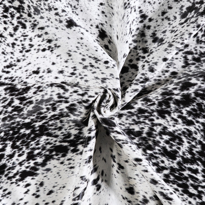 Brazilian Black Salt and Pepper Cowhide Rug Size 7'6" L x 6'8" W 6088