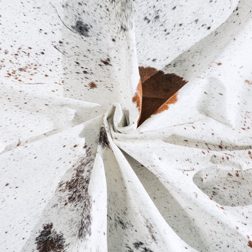 White Tricolor Cowhide Rug Size 7'5" L x 7'3" W 5445