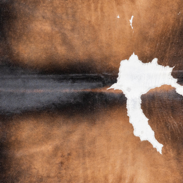 Brazilian Chocolate and White Cowhide Rug Size 7'4" L x 6'5" W 5891