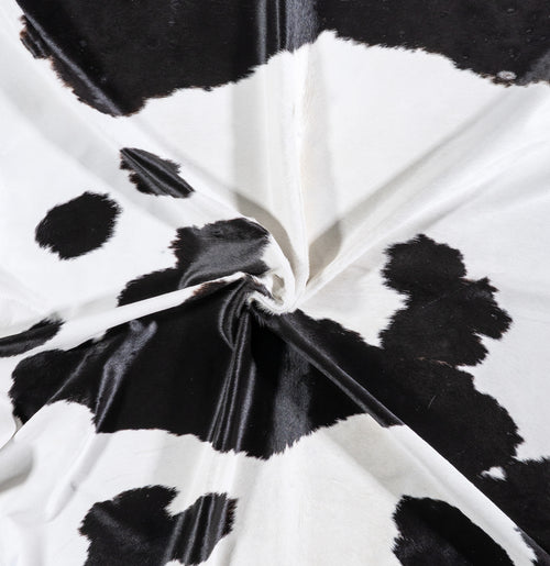 Brazilian Black and White Cowhide Rug Size 7'11" L x 6'8" W 4674