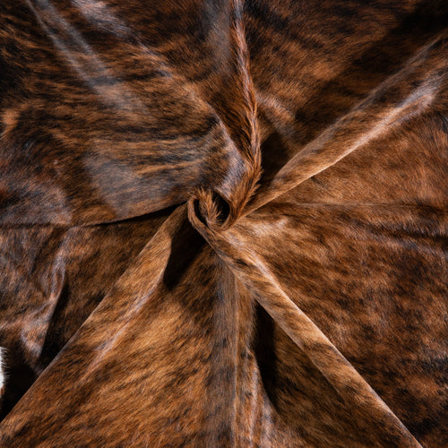 Brazilian Brindle White Belly Cowhide Rug Size 7'7" L x 6'9" W 5692