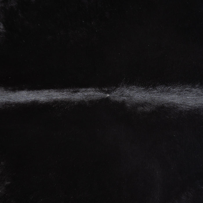Brazilian Solid Black Cowhide Rug Size 7'2" L x 6'8" W 3646
