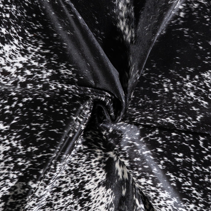 Brazilian Black Salt and Pepper Cowhide Rug Size 7'2" L x 6'4" W 6089