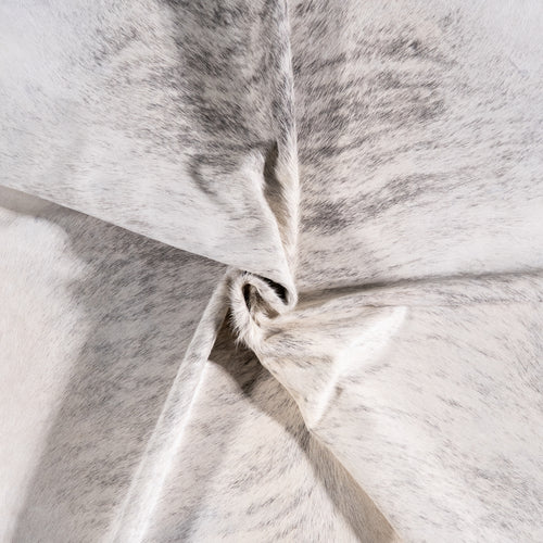 Brazilian Light Grey Brindle Cowhide Rug Size 6'10" L x 5'9" W 3459