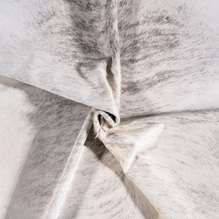 Brazilian Light Grey Brindle Cowhide Rug Size 6'10" L x 5'9" W 3459