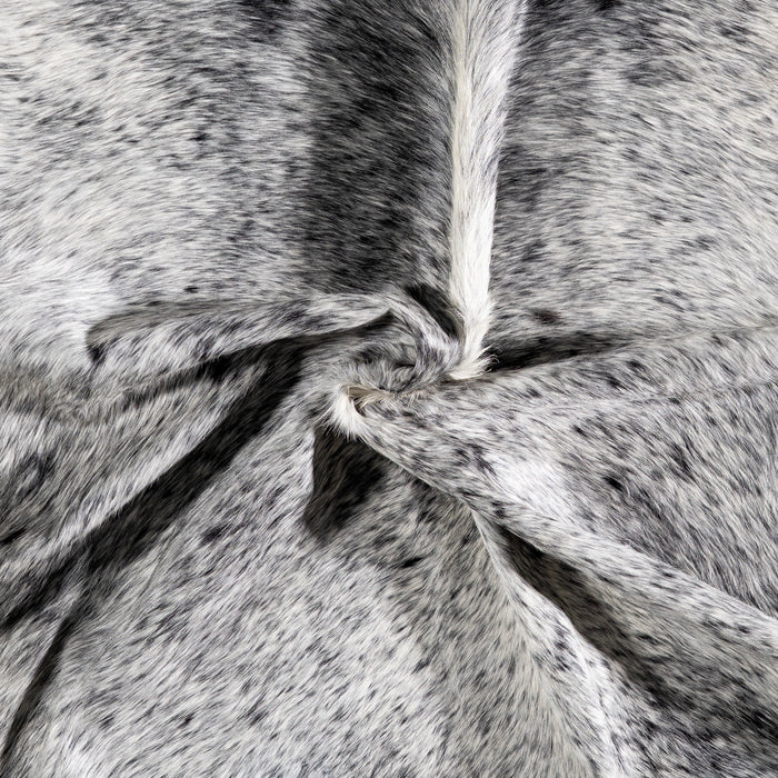 Brazilian Black Salt and Pepper Cowhide Rug Size 7'7" L x 7'3" W 5190