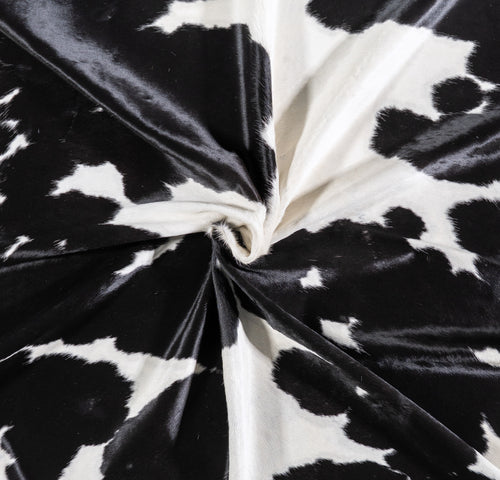 Brazilian Black and White Cowhide Rug Size 8'4" L x 7'5" W 4676