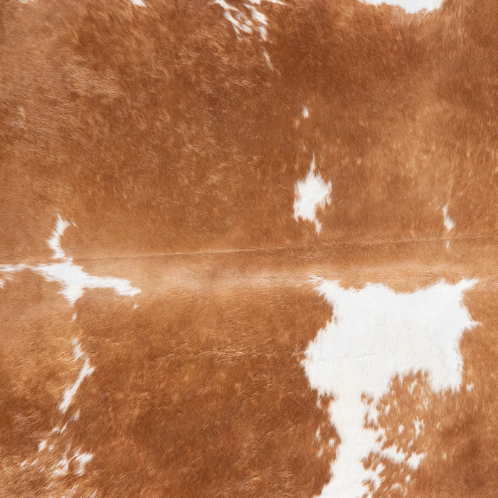 Brazilian Brown and White Cowhide Rug Size 7'1" L x 6'7" W 5894