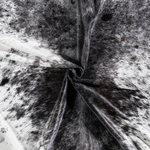 Brazilian Black Salt and Pepper Cowhide Rug Size 7'10" L x 6'9" W 5194