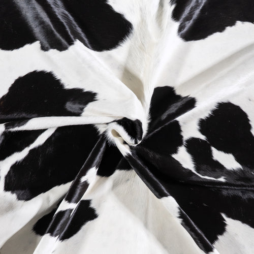 Brazilian Black and White Cowhide Rug Size 7'4" L x 6'4" W 4679