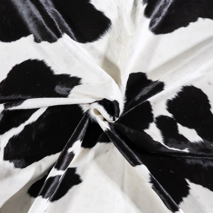 Brazilian Black and White Cowhide Rug Size 7'4" L x 6'4" W 4679