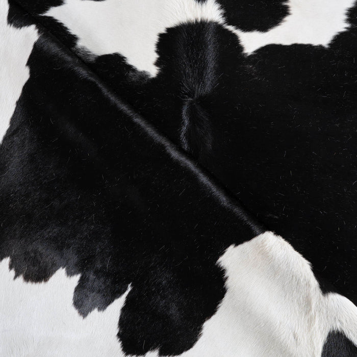 Black and White Cowhide Rug Size 7'6" L x 6'8" W 6446