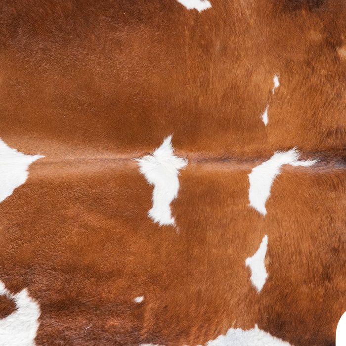 Brazilian Brown and White Cowhide Rug Size 7'5" L x 6'6" W 5897