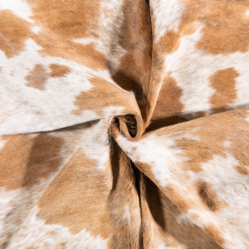 Brazilian Palomino and White Cowhide Rug Size 6'6" L x 5'1" W 6096