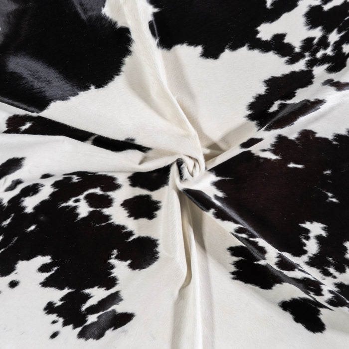Brazilian Black and White Cowhide Rug Size 7'4" L x 5'3" W 4681