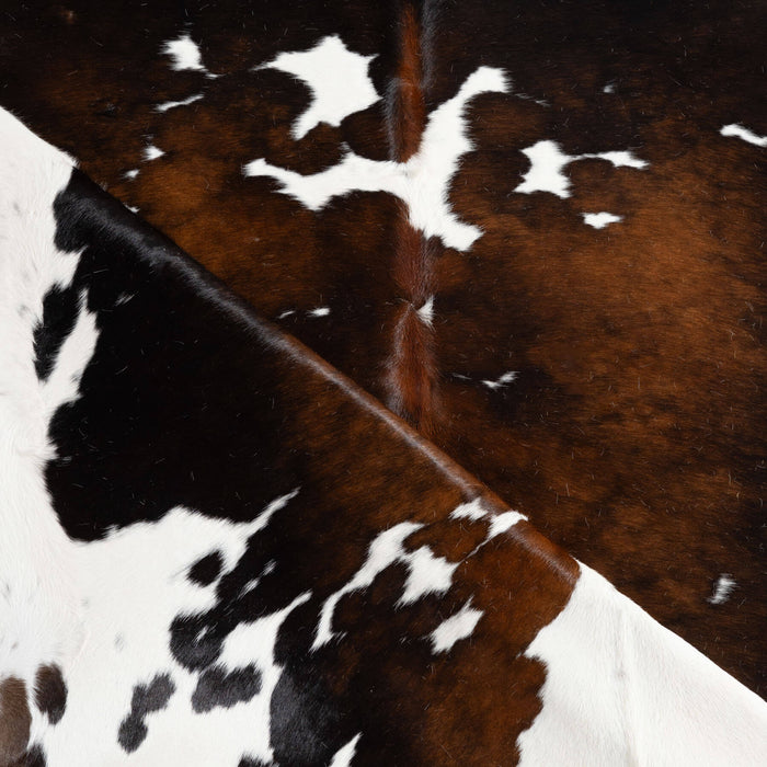 Chocolate and White Cowhide Rug Size 7'0" L x 8'2" W 6447