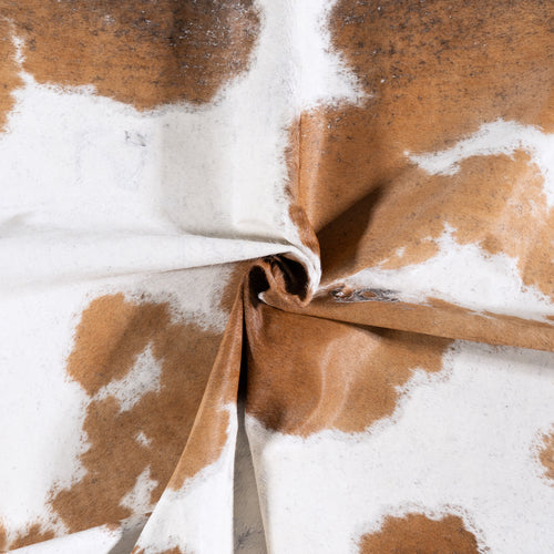 Vintage White Tricolor Cowhide Rug Size 7'1" L x 6'8" W 4363