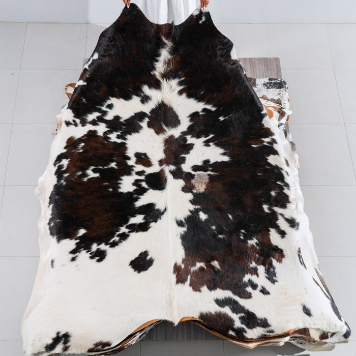 Black and White Cowhide Rug Size 7'1" L x 7'3" W 5450