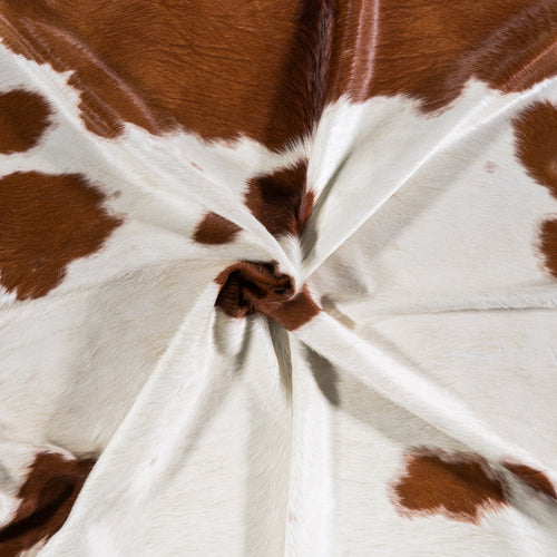 Brazilian Brown and White Cowhide Rug Size 7'6" L x 6'2" W 4587